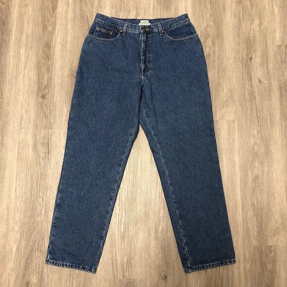 L.L. Bean Flannel Lined Jeans Original/Relaxed Fit Women's Size 14 Plaid Lining - Picture 3 of 13